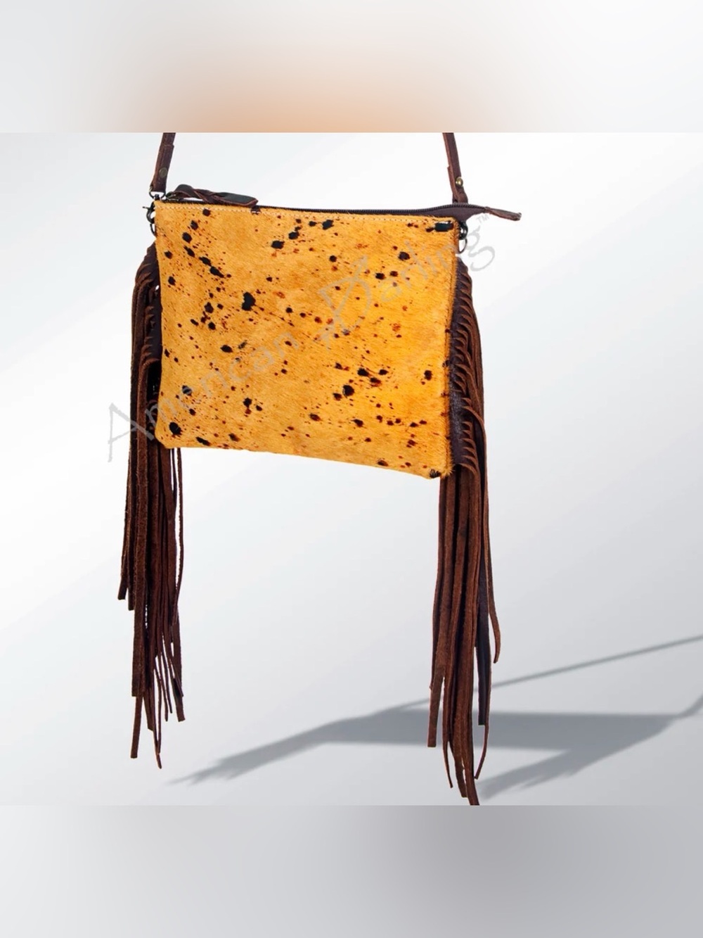 Western Bag Golden Speckled Fringe Crossbody Bag